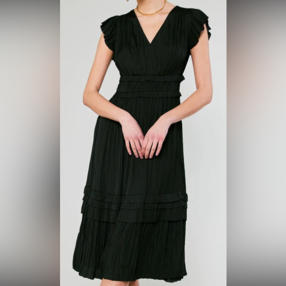 Current Air NWOT black Sereia Midi dress (frm Anthropologie)
